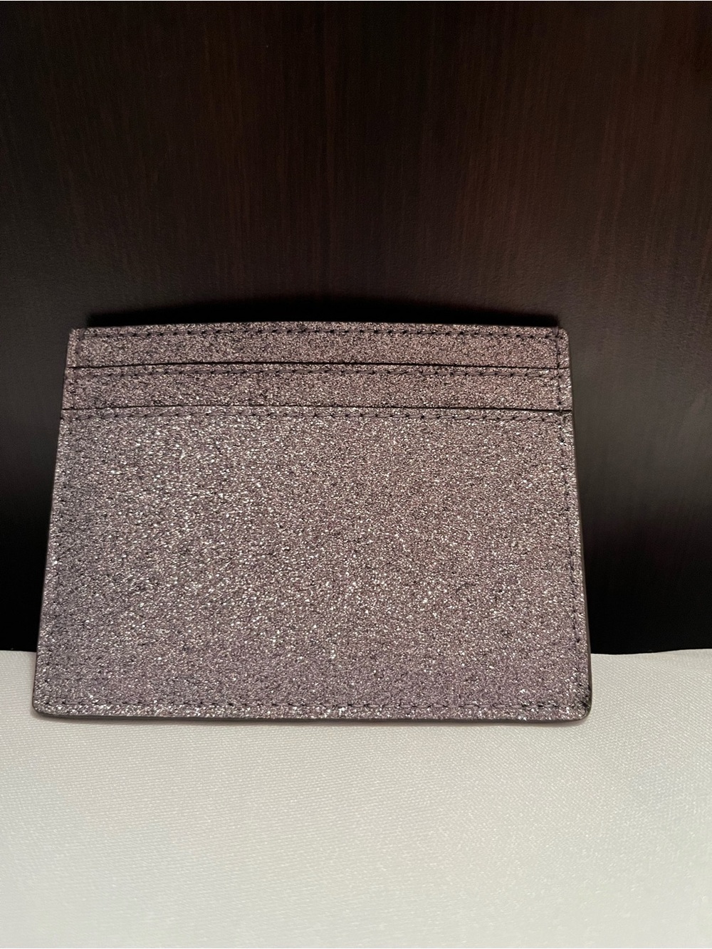 Kate Spade Silver Glitter Card Holder Wallet NWOT w/ Dust Bag - Picture 5 of 11